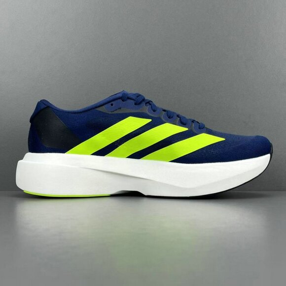 Adidas Adizero Evo Sl Dark Blue / Solar Slime Men's Sneakers - Picture 3 of 6